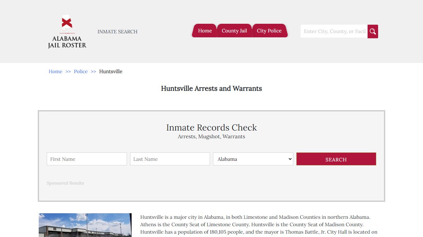 Huntsville Arrests and Warrants | Alabama Jail Inmate Search